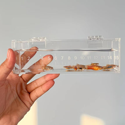 Clear Acrylic Fish Viewing Box with 15cm Ruler Medium