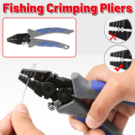 Crimping Fishing Pliers Steel Wire Cutting Scissors Kit Fishing Crimper Pliers