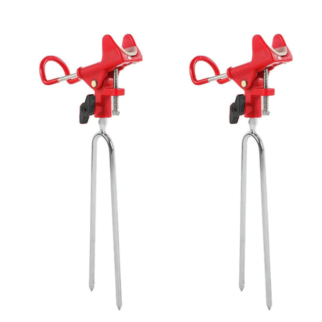 2Pcs Bank Fishing Rod Holders Adjustable Fish Pole Holder Ground Support Red