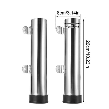2pcs Stainless Steel Fishing Rod Holders Clamp On Rails Mounting Boat Transom