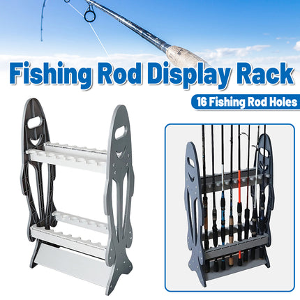 Fishing Rod Display Rack Stand Holder Net Rod Support Storage Organizer for Gear