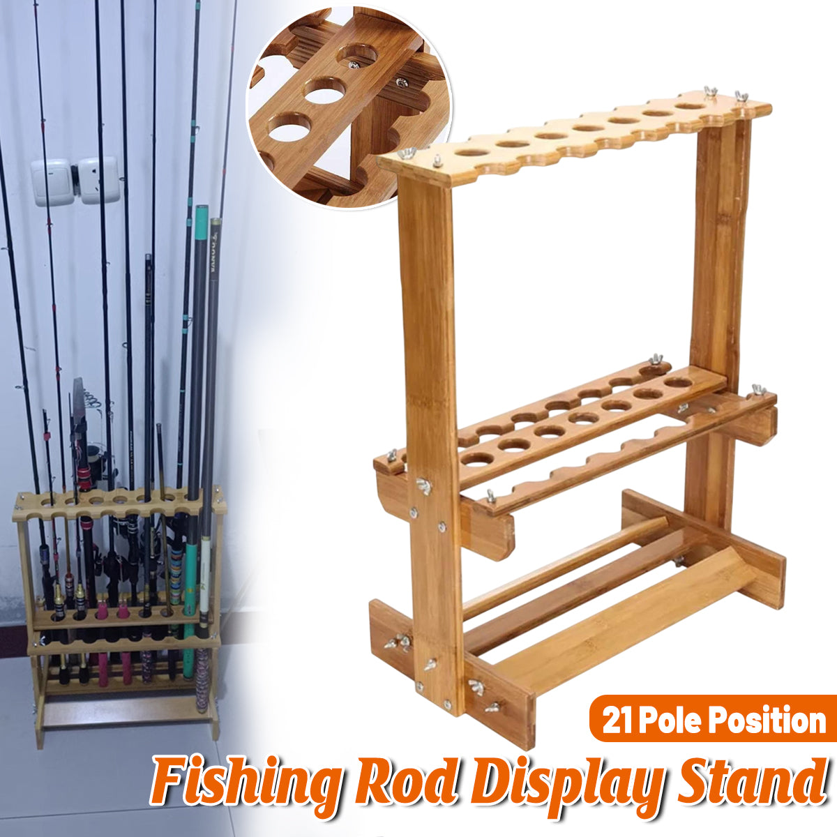fishing rod display holders Fishing Rod Display Rack Storage Stand Net Rod Organizer Holder for Ga – Aimall