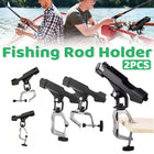 Adjustable Rotating Fishing Rod Holder Mount for Kayak Canoe Boat Rail Clamp