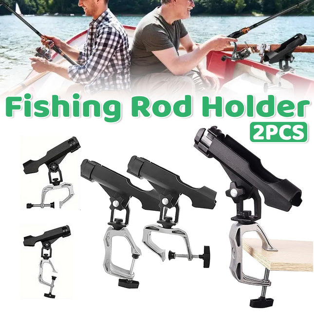 Adjustable Rotating Fishing Rod Holder Mount for Kayak Canoe Boat Rail Clamp