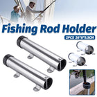 2pcs Stainless Steel Fishing Rod Holders Clamp On Rails Mounting Boat Transom