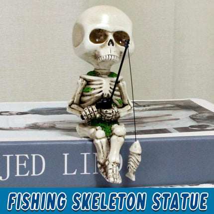Skeleton Fishing Ornament Decorative Flower Pot Decoration for Home or Garden
