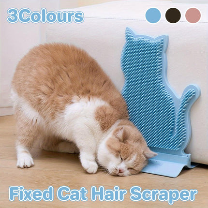 Fixed Tease Cat Scrubber Massage Brush Scratching Toy for Cats Grooming Brush