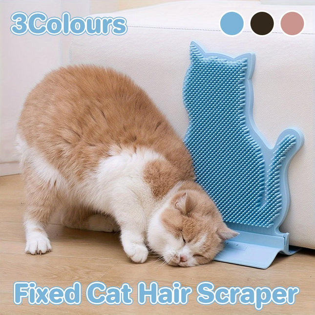 Fixed Tease Cat Scrubber Massage Brush Scratching Toy for Cats Grooming Brush