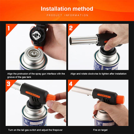 Butane Gas Blow Torch Adjustable Flame Tool for Welding Soldering and BBQ