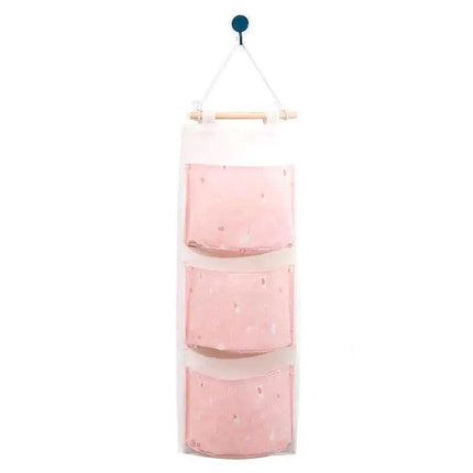 Flamingo Cactus Sundry Storage Bag 3 Pockets Door Wall Hanging Organizer Pouch - Aimall