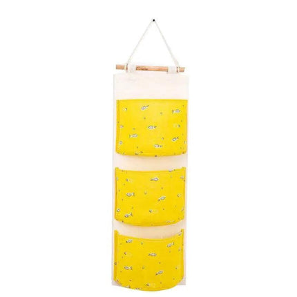 Flamingo Cactus Sundry Storage Bag 3 Pockets Door Wall Hanging Organizer Pouch - Aimall