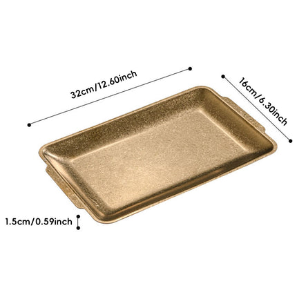 Stainless Steel Rectangular Serving Tray Set 4 Pieces Gold BBQ Hot Pot Plate