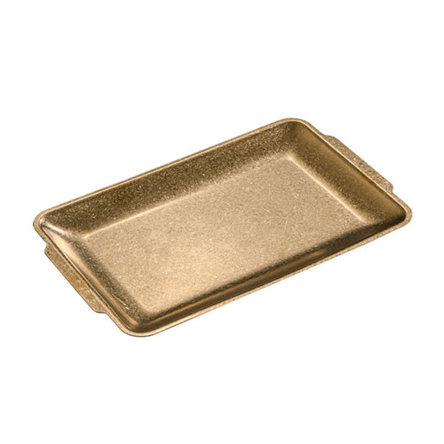 Stainless Steel Rectangular Serving Tray Set 4 Pieces Gold BBQ Hot Pot Plate