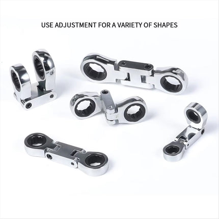 5PCS Flexible Head Ratchet Wrench Set 180 Flexible Rotation for Garage Tool Kit