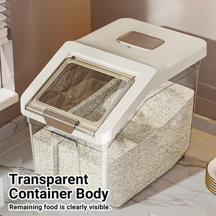 25L Airtight Rice Storage Container with Flip Lid Clear Pantry Bin