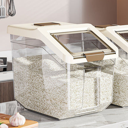 25L Airtight Rice Storage Container with Flip Lid Clear Pantry Bin