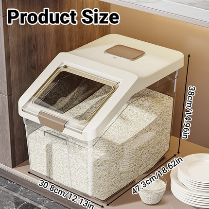 25L Airtight Rice Storage Container with Flip Lid Clear Pantry Bin