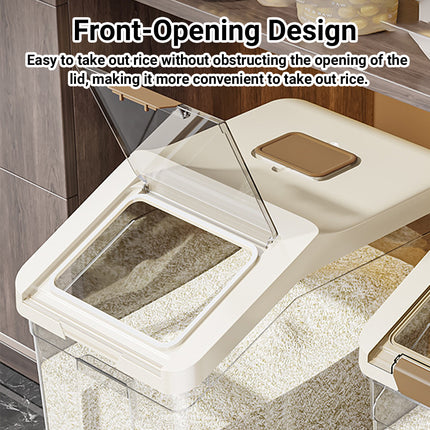 25L Airtight Rice Storage Container with Flip Lid Clear Pantry Bin