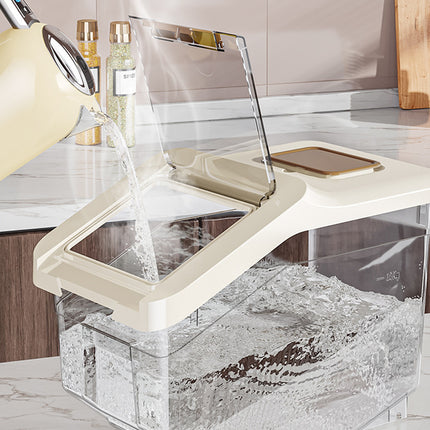 25L Airtight Rice Storage Container with Flip Lid Clear Pantry Bin