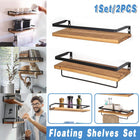 2pcs Floating Wall Shelf Iron Storage Rack Mounted Home Office Decor Organizer