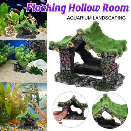 Fish Tank Ornament Hollow House Design Aquarium Decoration Landscape Accessory