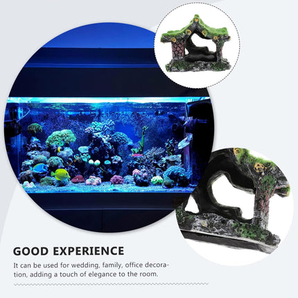 Fish Tank Ornament Hollow House Design Aquarium Decoration Landscape Accessory