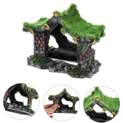 Fish Tank Ornament Hollow House Design Aquarium Decoration Landscape Accessory