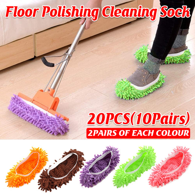 10pairs Washable Floor Cleaning Mop Shoes Removable Slipper Covers for Mopping