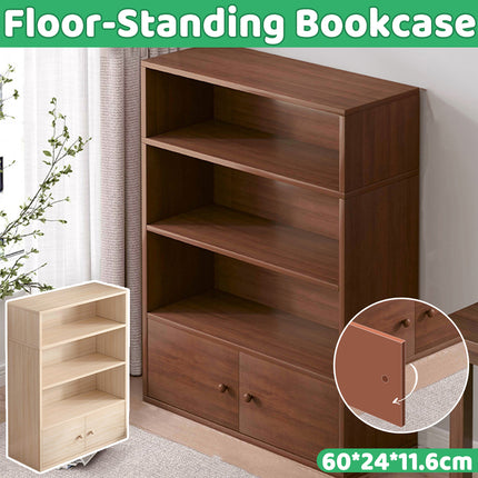 Floor-Standing Bookshelf 4 Tier Sturdy Board Space Saving for Home Office Use