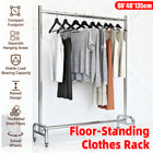 Floor-Standing Mobile Garment Rack with Wheels Clothes Display Stand Sturdy