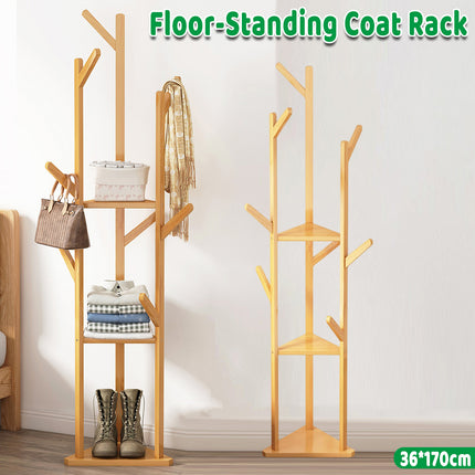 Multi-Functional Floor-Standing Coat Rack With Hooks Space Saving Durable