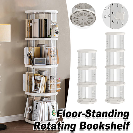 Floor-Standing Rotating Bookshelf Book Toy Storage Corner Display Space Saving
