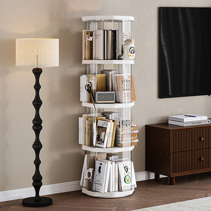 Floor-Standing Rotating Bookshelf Book Toy Storage Corner Display Space Saving
