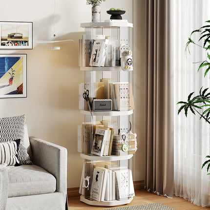 Floor-Standing Rotating Bookshelf Book Toy Storage Corner Display Space Saving