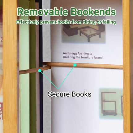 Floor-Standing Rotating Bookshelf Bamboo Durable for Living Room Book Storage