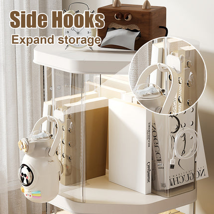 Floor-Standing Rotating Bookshelf Book Toy Storage Corner Display Space Saving