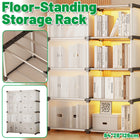 5 Tier Double Row Bookshelf Storage Rack with Doors Dustproof for Home Office