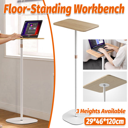 Floor Standing Workbench Height Adjustable for Home Office Laptop Book Storage