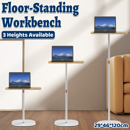 Floor Standing Workbench Height Adjustable for Home Office Laptop Book Storage