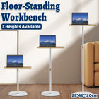 Floor Standing Workbench Height Adjustable for Home Office Laptop Book Storage