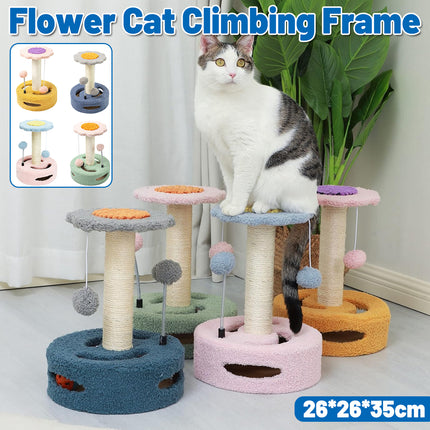 Flower Shape Cat Tree Scratching Post Tower Furniture Climber for Kitten Play