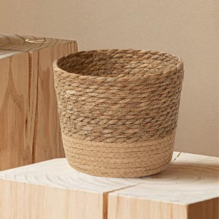 3pcs Natural Woven Basket Planters Garden Flower Pots for Home Living Decor