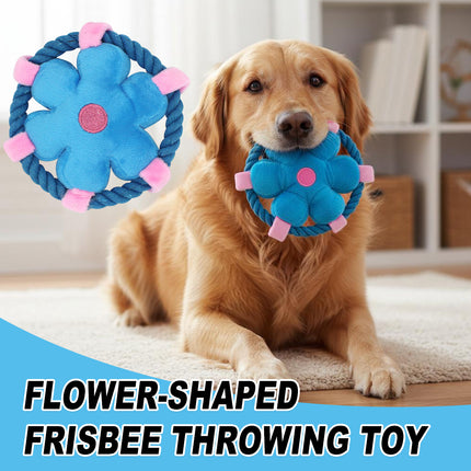 Pet Fluffy Multicolour Flower Shape Flying Disc Throw Toy Dog Interaction Play