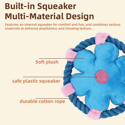 Pet Fluffy Multicolour Flower Shape Flying Disc Throw Toy Dog Interaction Play