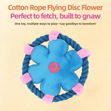 Pet Fluffy Multicolour Flower Shape Flying Disc Throw Toy Dog Interaction Play