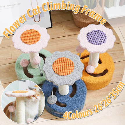 Flower Shape Cat Tree Scratching Post Tower Furniture Climber for Kitten Play