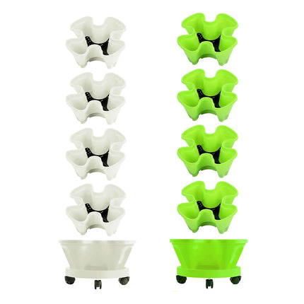 4-Petal 3D Plastic Flower Pot Planter Decorative for Indoor Outdoor Plants Use