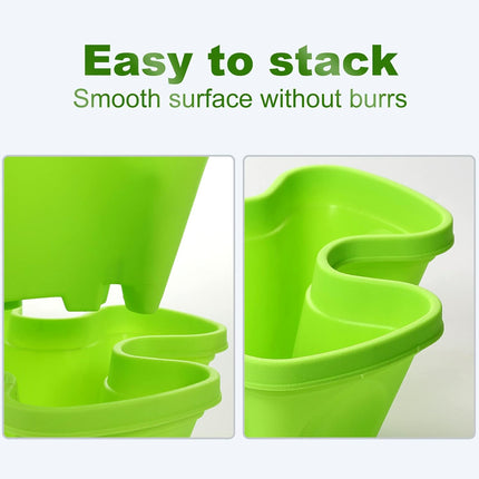 4-Petal 3D Plastic Flower Pot Planter Decorative for Indoor Outdoor Plants Use