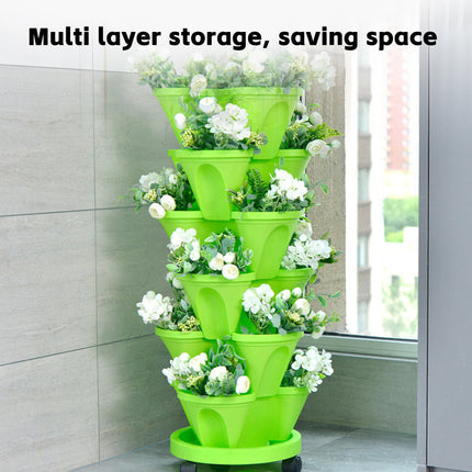 4-Petal 3D Plastic Flower Pot Planter Decorative for Indoor Outdoor Plants Use