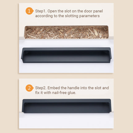 Hidden Recessed Cabinet Handle 120mm 200mm Slotted Drawer Door Pull Furniture